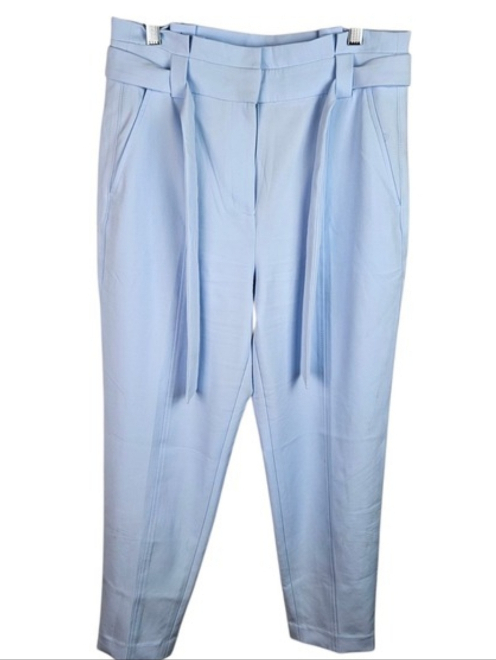 WHBM Icy Blue High-Waist Tapered Ankle Pants